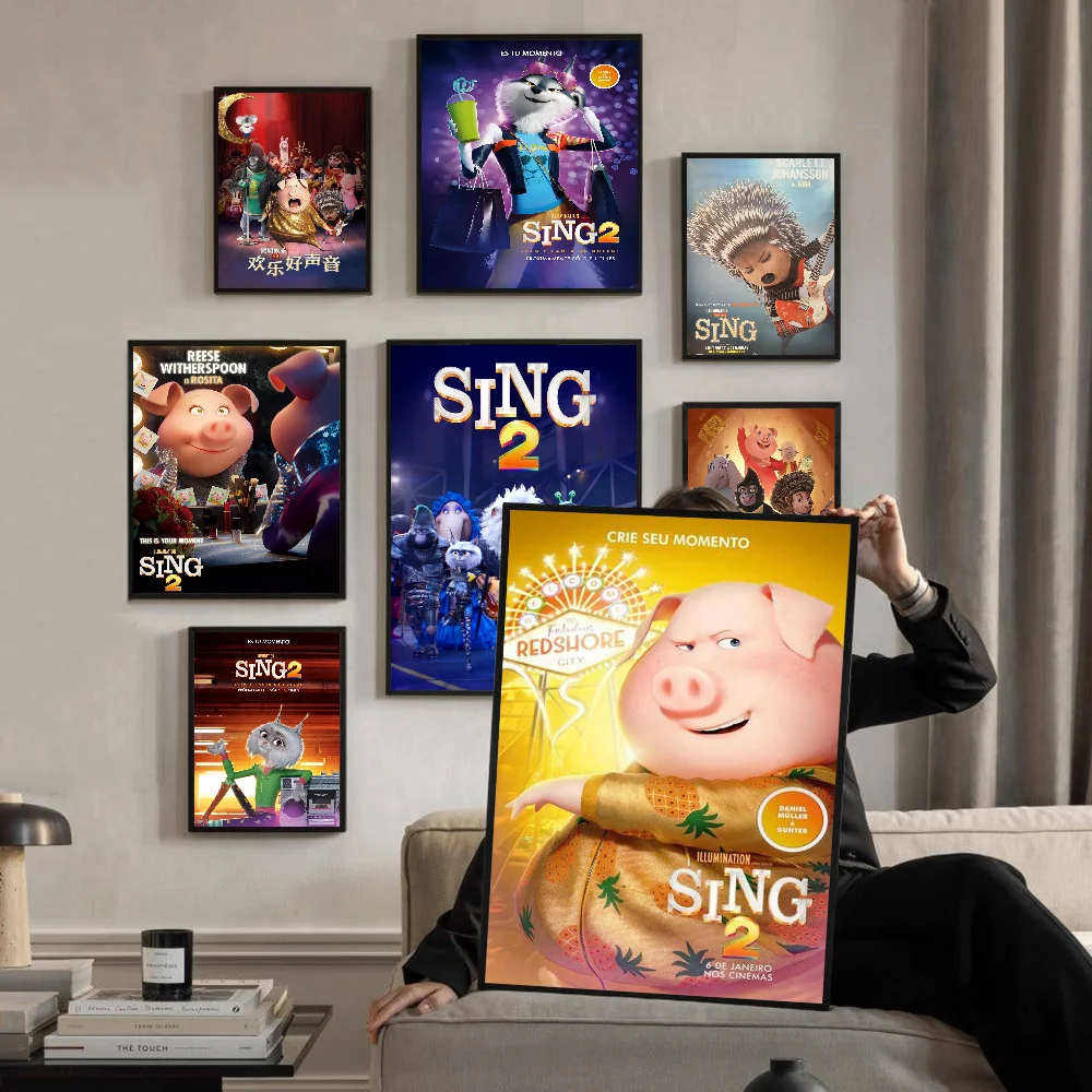 Cartoon S-SingS Movie Classic Movie Posters Vintage Room Bar Cafe Decor Nordic Home Decor