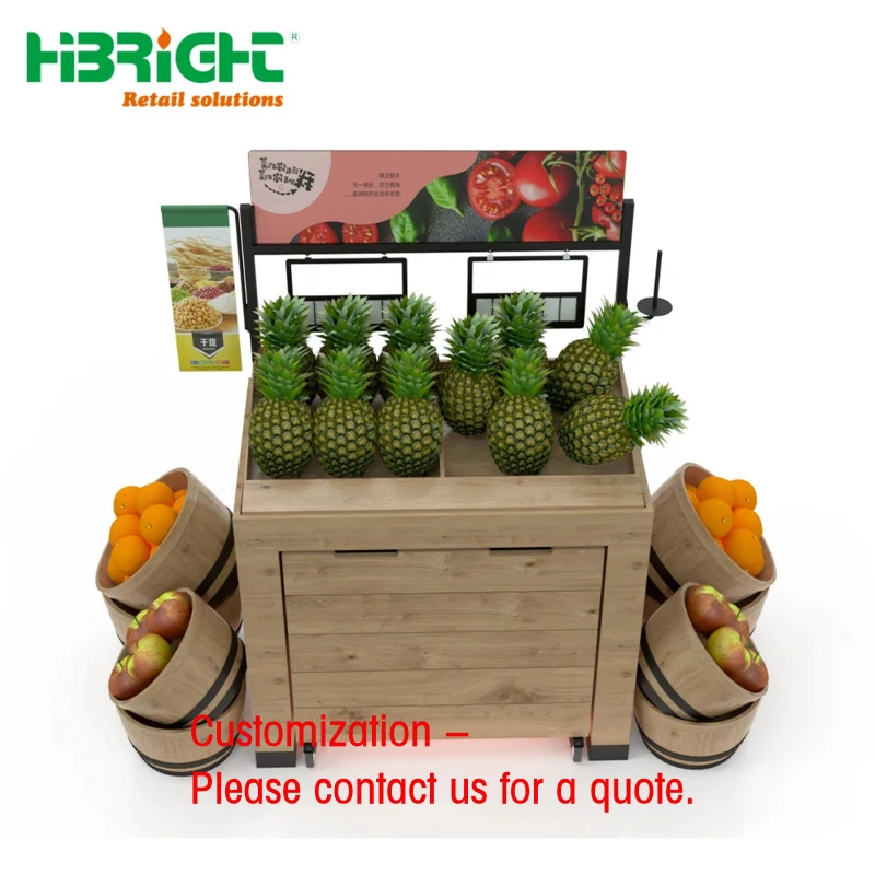 custom.Hot Selling Double Sided Stainless Steel Light Duty Customized Size Supermarket Vegetable and Fruit Rack