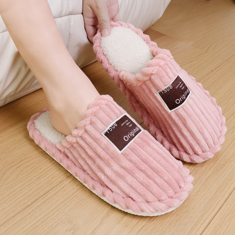 Warme Cord-Winterhausschuhe für Paare, rutschfeste Plüsch-Hausschuhe für Damen, leichte, bequeme Baumwollschuhe für Damen 2026 – Detail 5