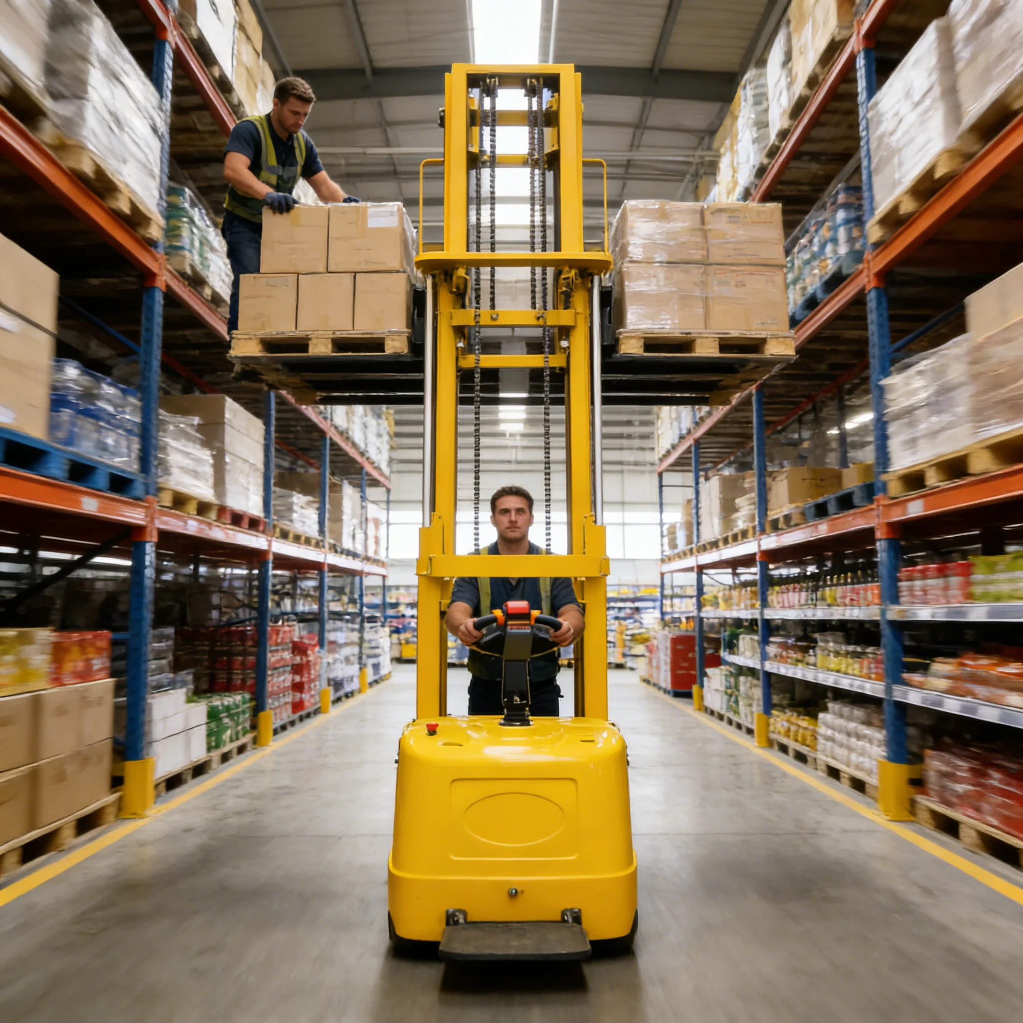 

Electric Ride On Pallet Stacker 3 Ton 1.6m Height Heavy Duty Forklift For Industrial Material Handling Tasks