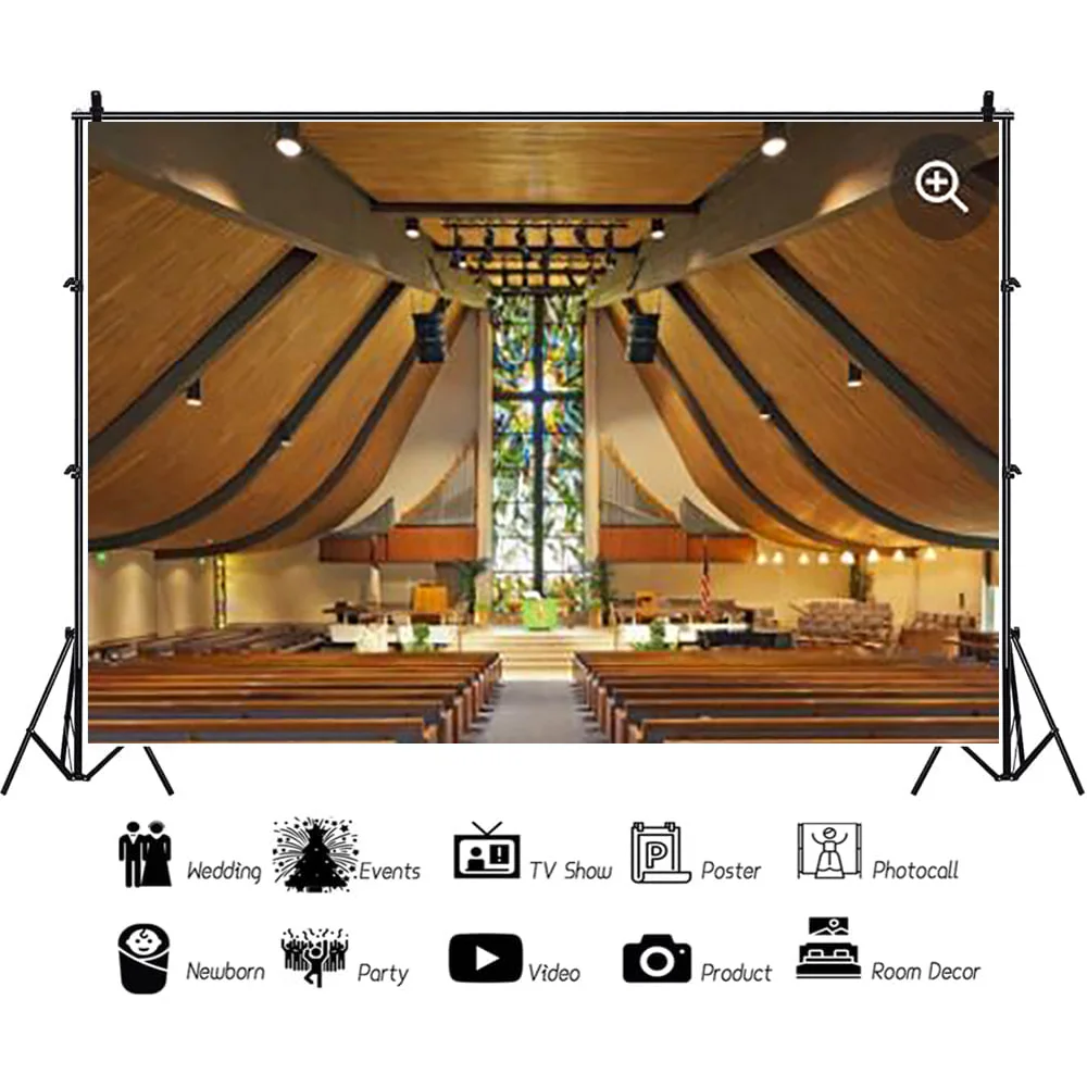 Vinyl Auditorium European Style Church Photography Backdrop Props Architecture Zagreb Cathedral Photo Studio Background DL-03