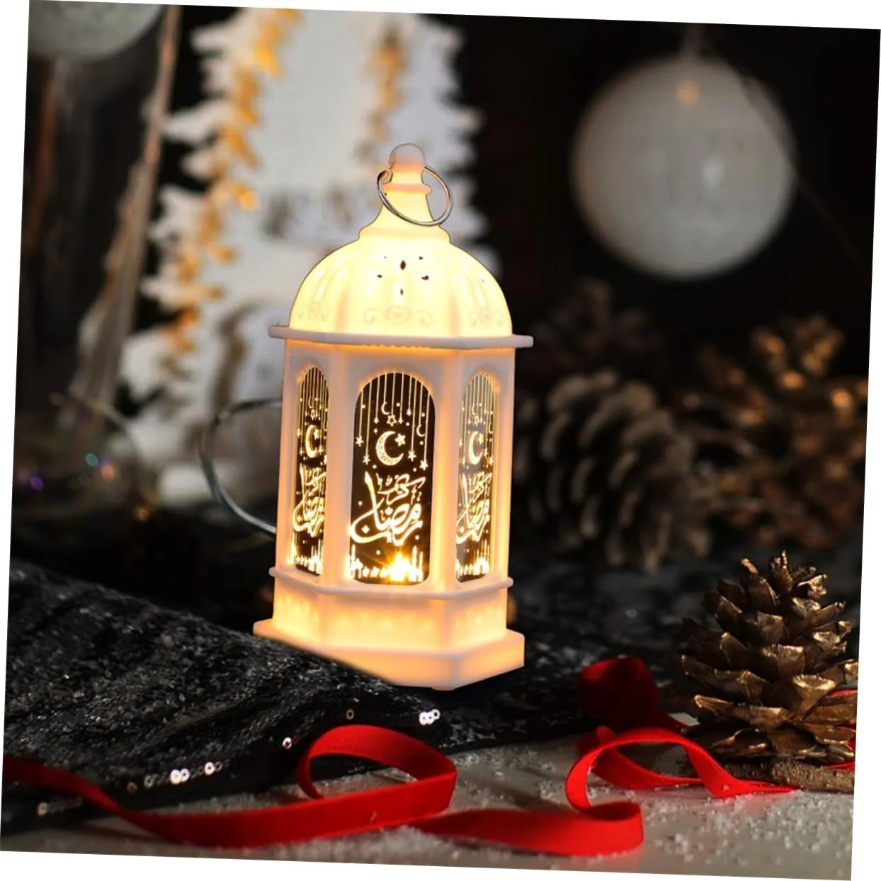 Moslim Ramadan Lantaarn Decor Ornament EID Mubarak LED Festival Nachtlampje Eid Al Adha Gift Gurbang Ramadan Decoratie voor thuis