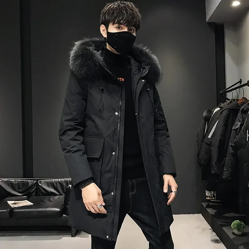 2023 Men's Winter Jacket Coat Long Parkcoat Hooded Thick Cotton Hooded Casual Windproof Parkcoat Long Parkcoat Coats  Jacket