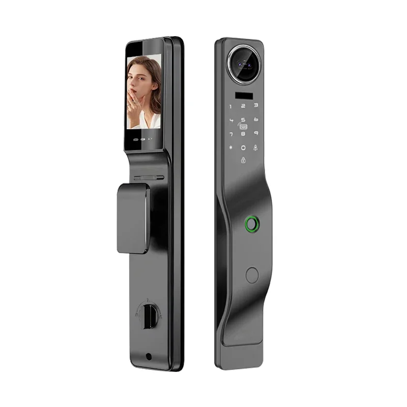 WIFI Video Intercom TUYA APP Smart Electronic Fingerprint Security Password Door Lock with Camera Fechadura De Porta
