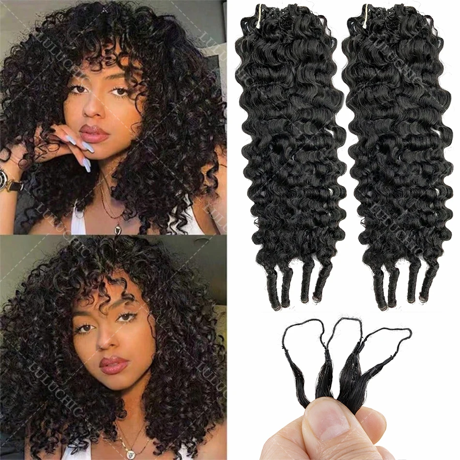 

Наборы бирманских кудрявых волос 12A для плетения крючком, без узлов, предварительно разделенные, невидимые, для создания причесок в стиле бохо.