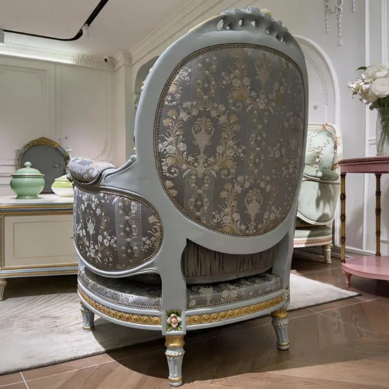 Hand painted flower jacquard relief decorative dressing chair leisure chair
