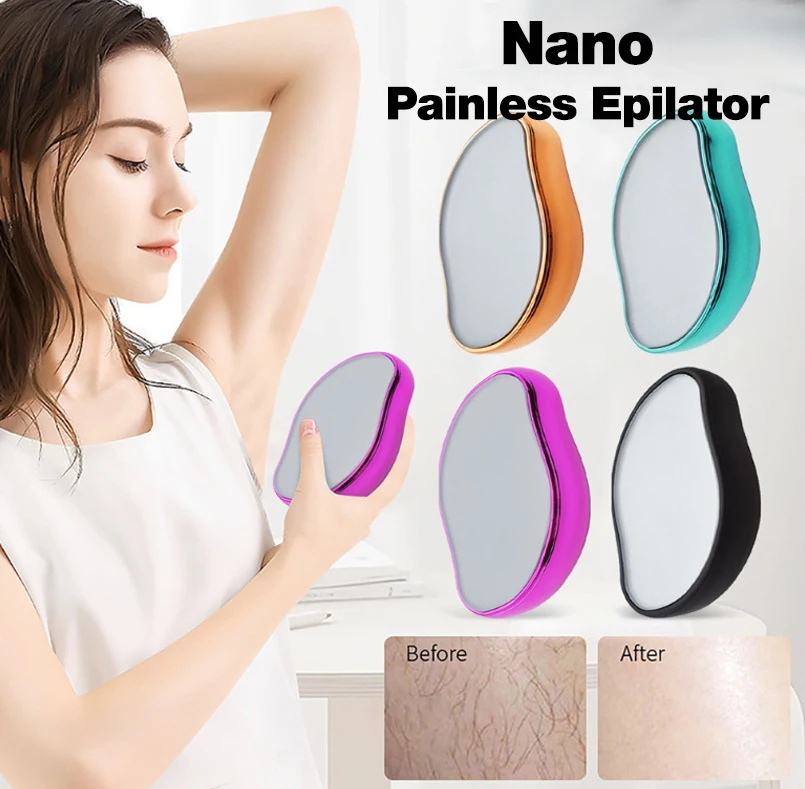 Nano Painless Epilator Crystal Hair Remover bath brush Professional Physical Safe Hair Eraser Men Women BodyBeauty Epilator