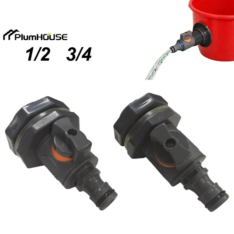 1Pcs Durable Water Tank Adapter With Valve PVC/IBC Water Bucket Adapter Quick Installation Rainwater Collection Connector Kit