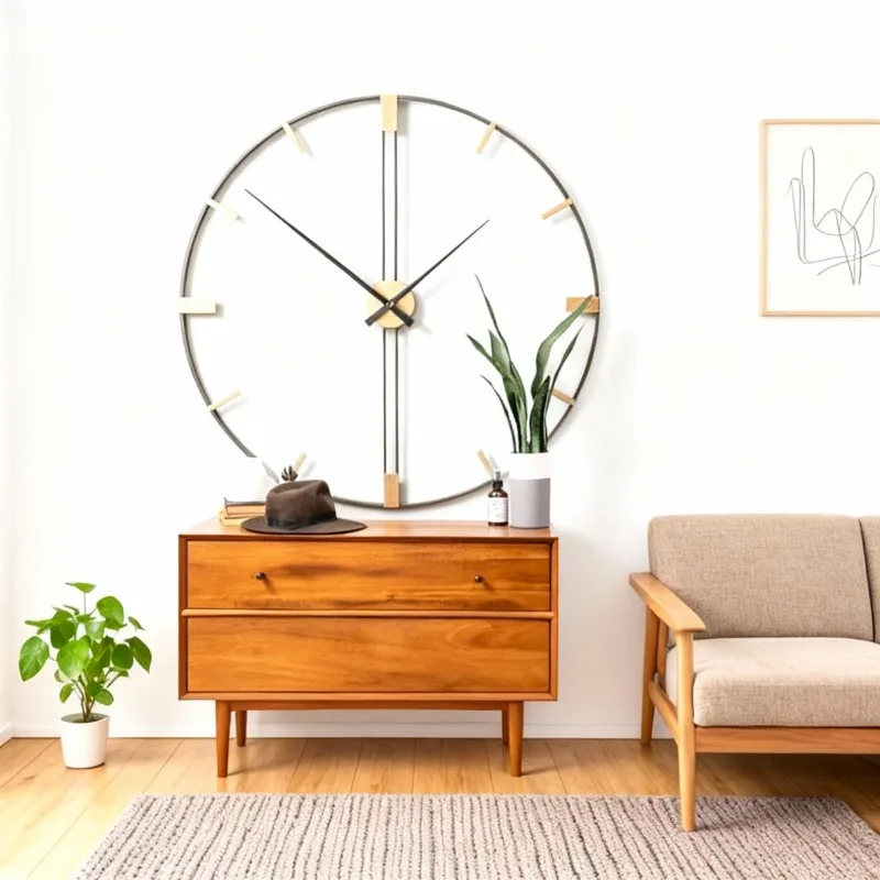 Large Luxury Silent Wall Clock Modern Design Minimalist Decoration Metal Nordic Creative Wall Watch Home Decor Living Room Gift