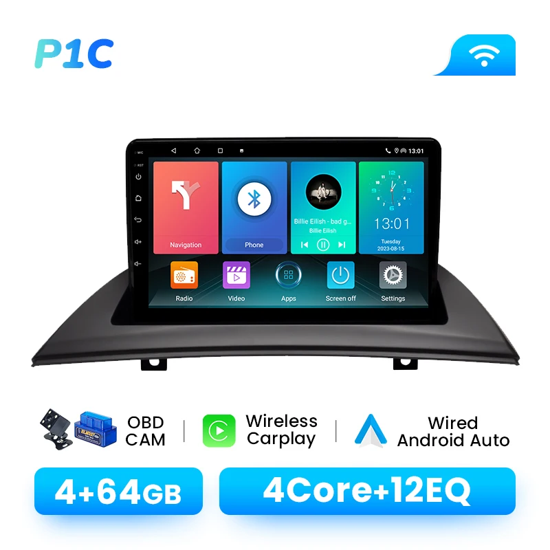 Autoradio Speler Voor BMW X3 E83 2004-2012 Android 14 GPS Navigatie Draadloze Carplay DSP AI Voice audio Multimedia 2DIN