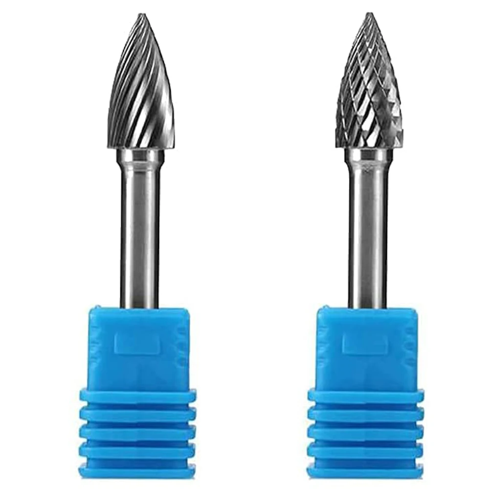 2 Pcs G Type 10mm Cutting Dia Aluminum Cutting Tungsten Carbide Burr File with 1/4 Shank for Rotary Tool or Die Grinder