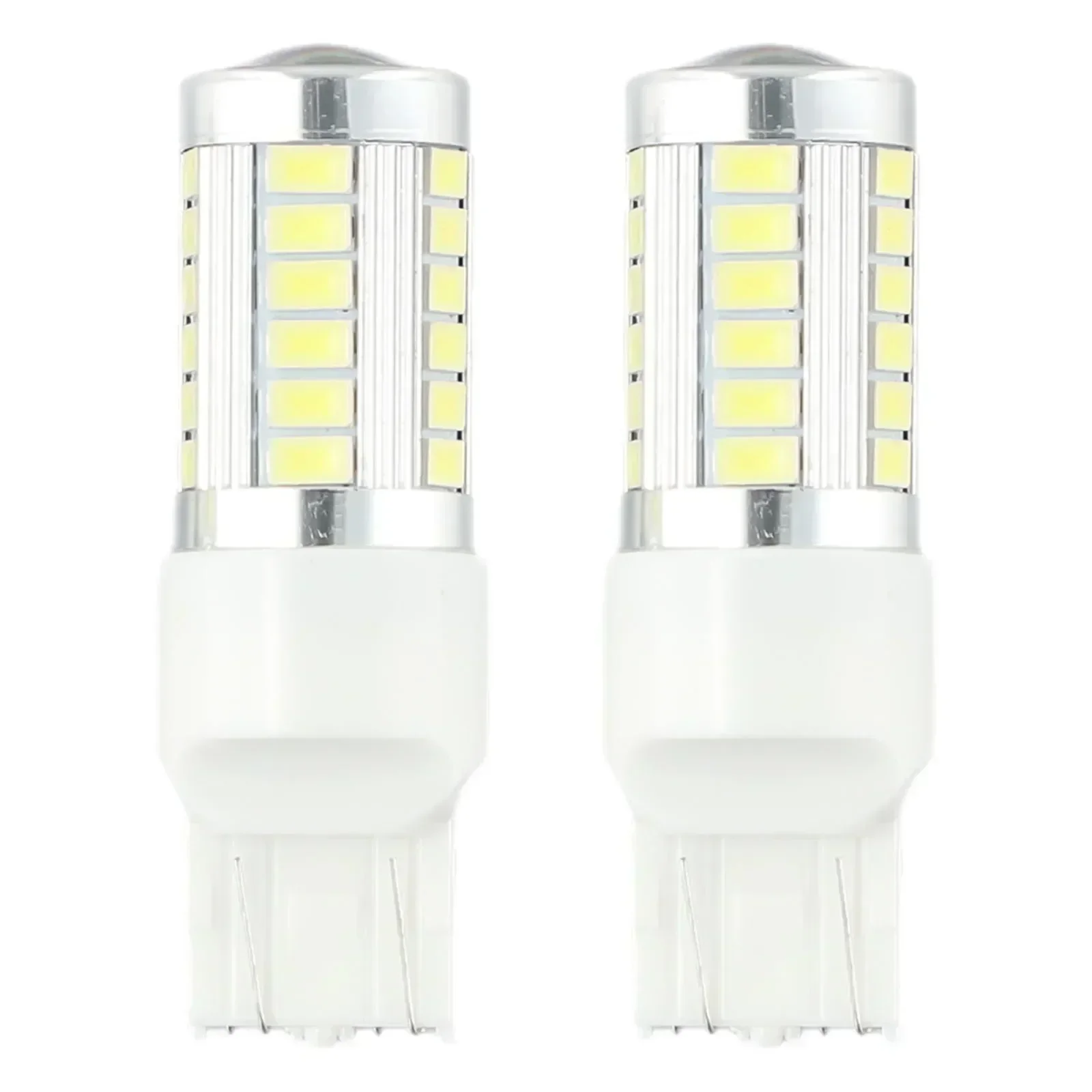 2pcs LED Sidelight 5630 33SMD White Light Chip Aluminum Plastic For T20 W21 5W 7443 W21W Turn Lamp 12V 6.6W 18x60.5mm Car Lights