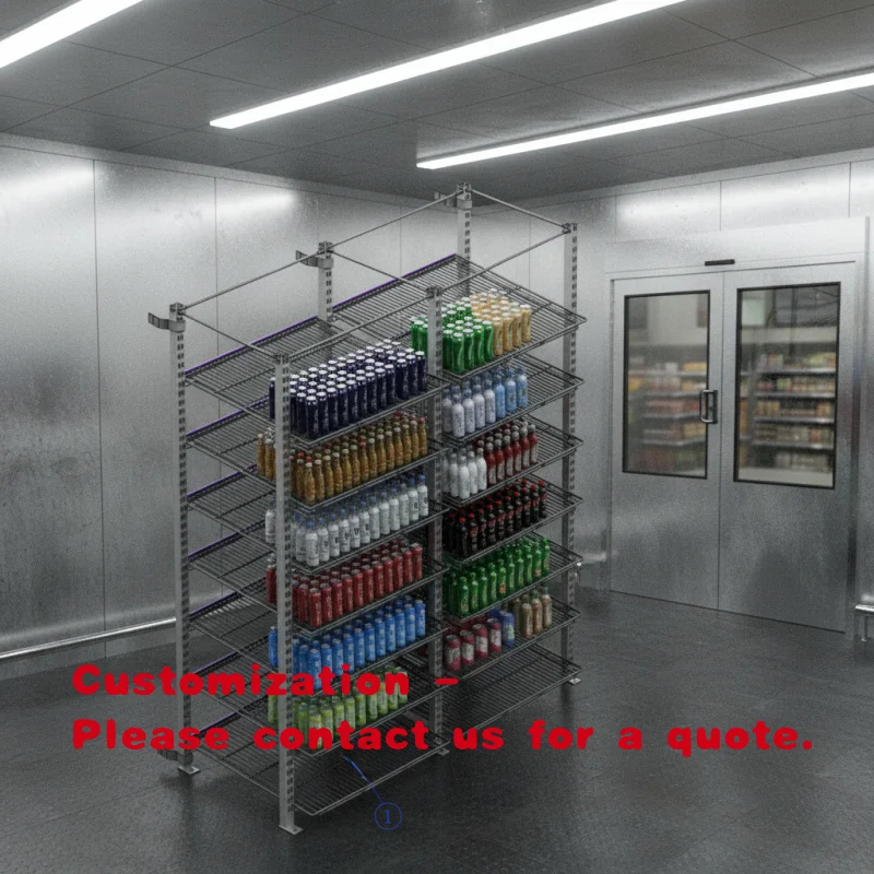 custom.Heavy-Duty Metal Display Racks with Quick Installation and Solid Shelves Supermarket Cold Rooms-Electrostatic Powder