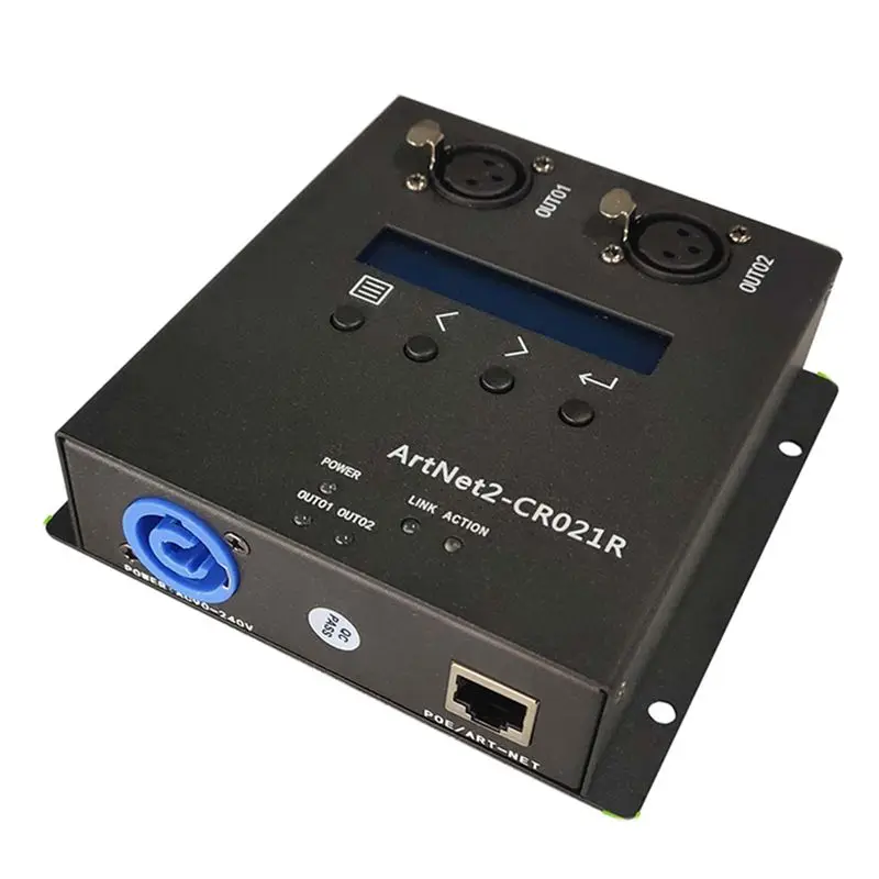 AT21-1 PCS Artnet DMX 512 Ethernet Lighting Controller Interface 2 Converter Box Touch MA2 US Plug