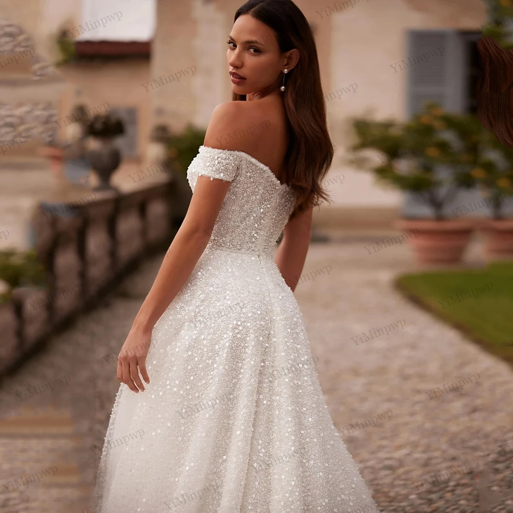 Блестящие свадебные платья Великолепные свадебные платья трапециевидной формы халаты принцессы для официальной вечеринки Гламурные индивидуальные платья Vestidos De Novia 2026