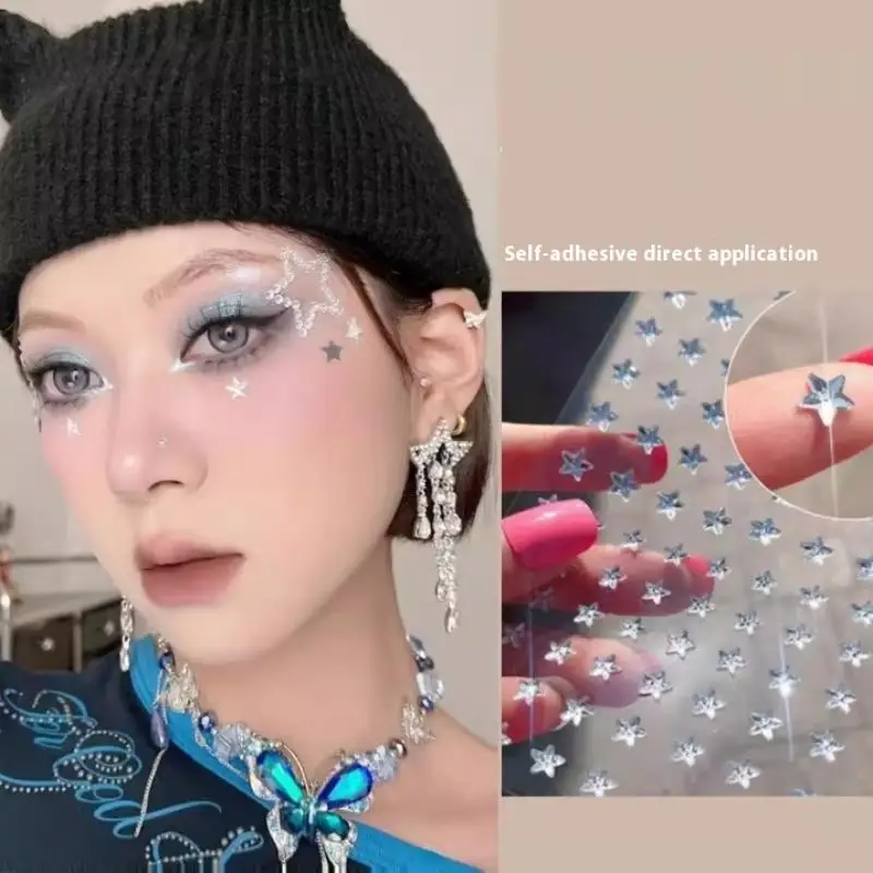 Поддельная татуировка 3D татуировка на лицо кристалл наклейка одноразовые очаровательные драгоценные камни стразы наклейка водостойкая блестящая временная татуировка наклейка