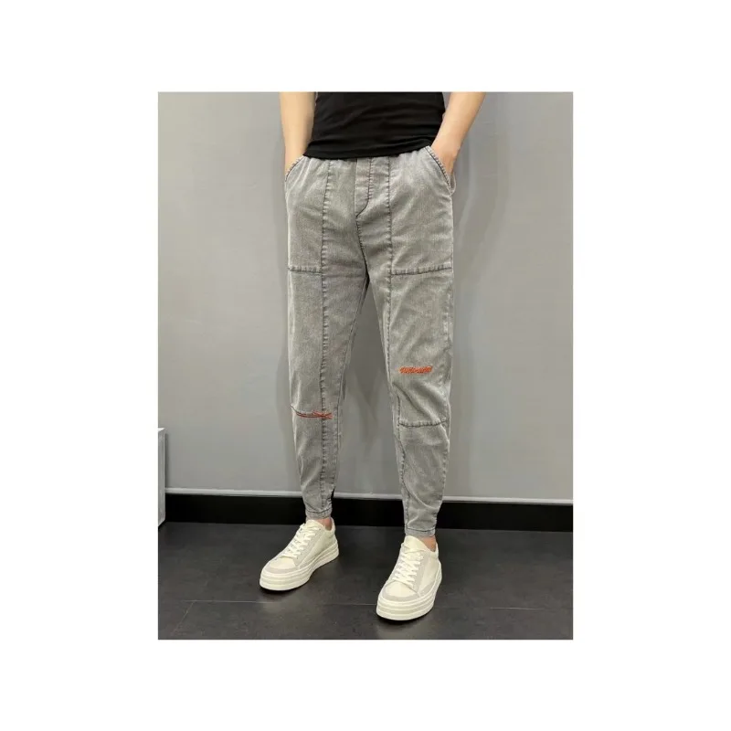 2023 New Mens Pants Casual Mens Trousers Skinny Stretch Mens Chinos Pants Slim Mens Casual Plaid Check Pants Male Thin Pants