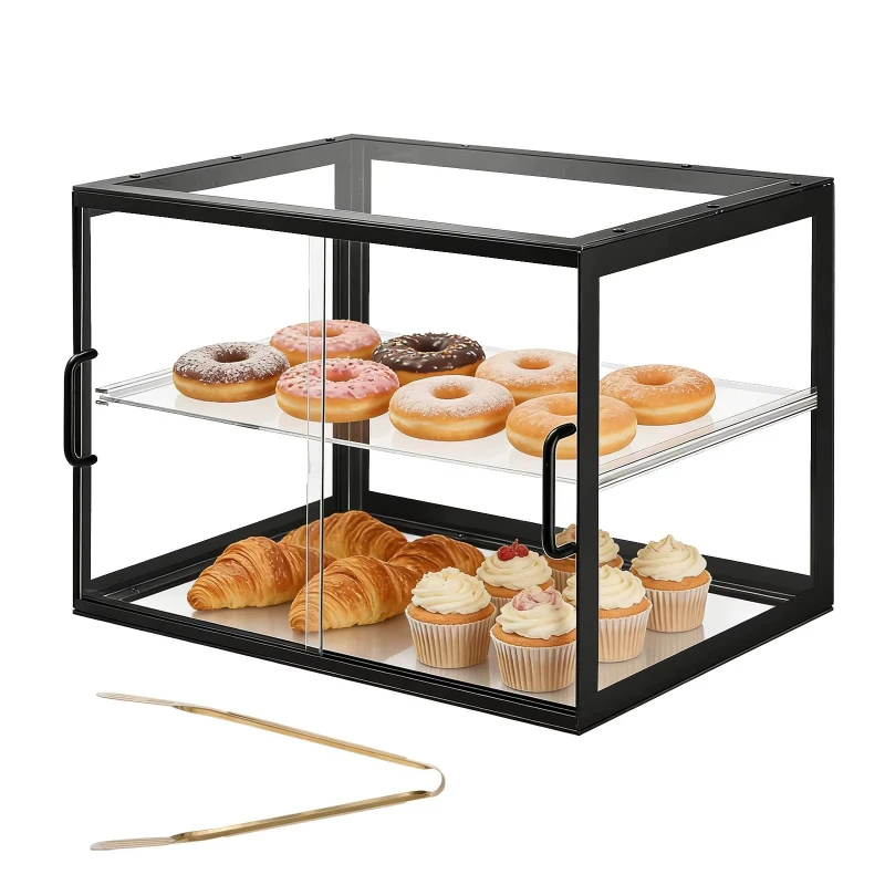 Commercial countertop bread display cabinet, transparent acrylic