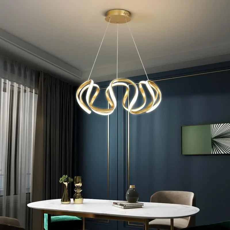 

Modern LED Chandelier Dimmable Living Room Ceiling Light Bedroom Dining Room Pendant Light Indoor Ceiling Hanging Lamp Gold