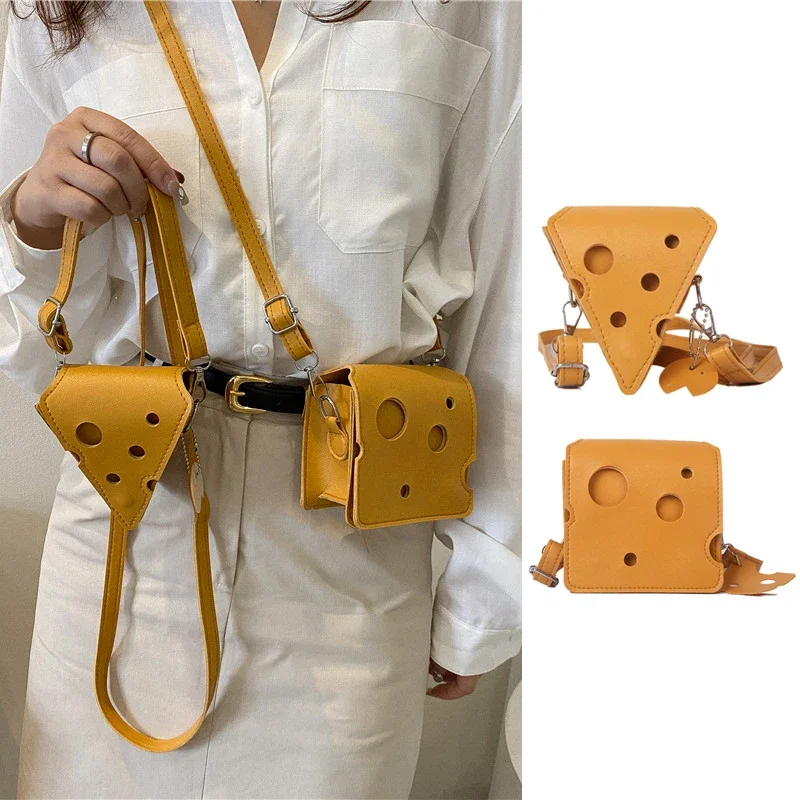 Fashion Lovely Cheese Shape Women Shoulder Bag Yellow PU Leather Girls Underarm Bags Female High Quality Cute Purse Handbag