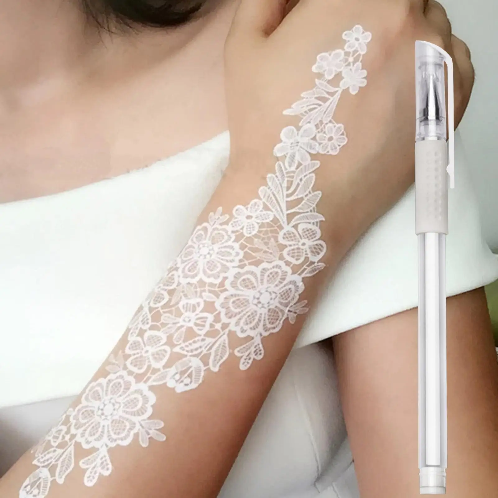 

Skin Scribe Pen Arm Marking Pen White Scribe Pen Position Mapping Mark Tool Washable Body Art Supply Tool for Drawing On Skin