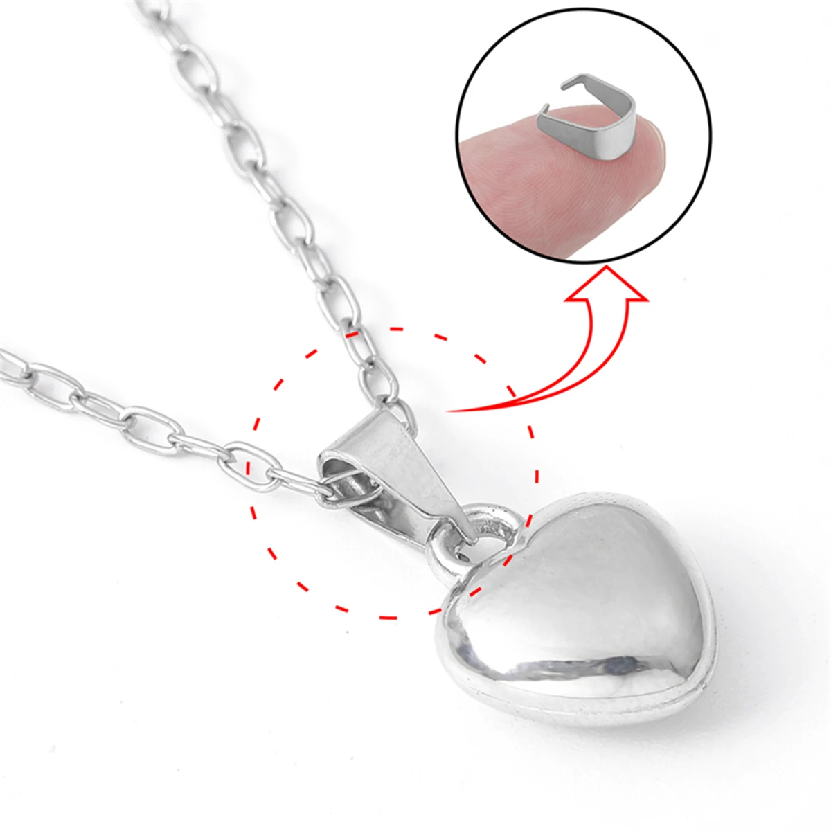 50pcs Stainless Steel Pinch Clip Clasp Bail Finish Necklace Pendant Claw Clasps Melon Seeds Buckle for DIY Craft Jewelry Making