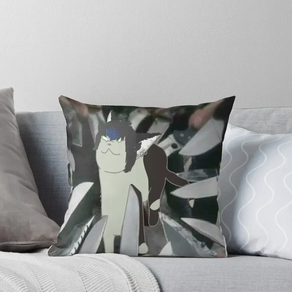 Ein knife cat Throw Pillow Pillow Cover Pillows Aesthetic Decorative Cushion Cover pillow