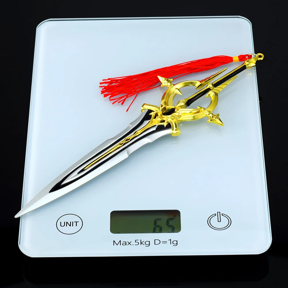 King of Glory Game Peripheral 22cm Sword Character Kai Silver White Aria Zinc Alloy Weapons Model Ornaments Collection Gift Toys
