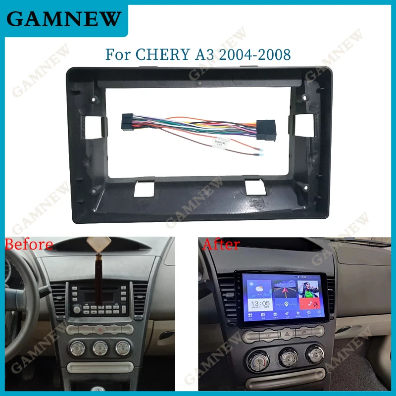 

Car 9" Audio Face Plate Fascia Frame For Chery A3 2004-2008 2Din Big Screen Radio Stereo Panel Dash Mount Frame Kit