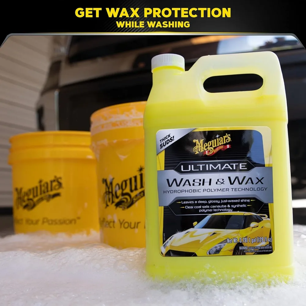 Ultimate Wash and Wax, Car Wash and Wax Cleans and Shines in One Step, Wash, Shine