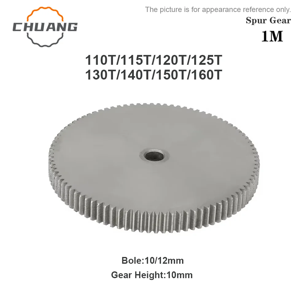 

110T/115T/120T/125T/130T/140T/150T/160Teeth 1 M Spur Gear SC45# Carbon Steel Material Cylindrical Gear Transmission Accessories