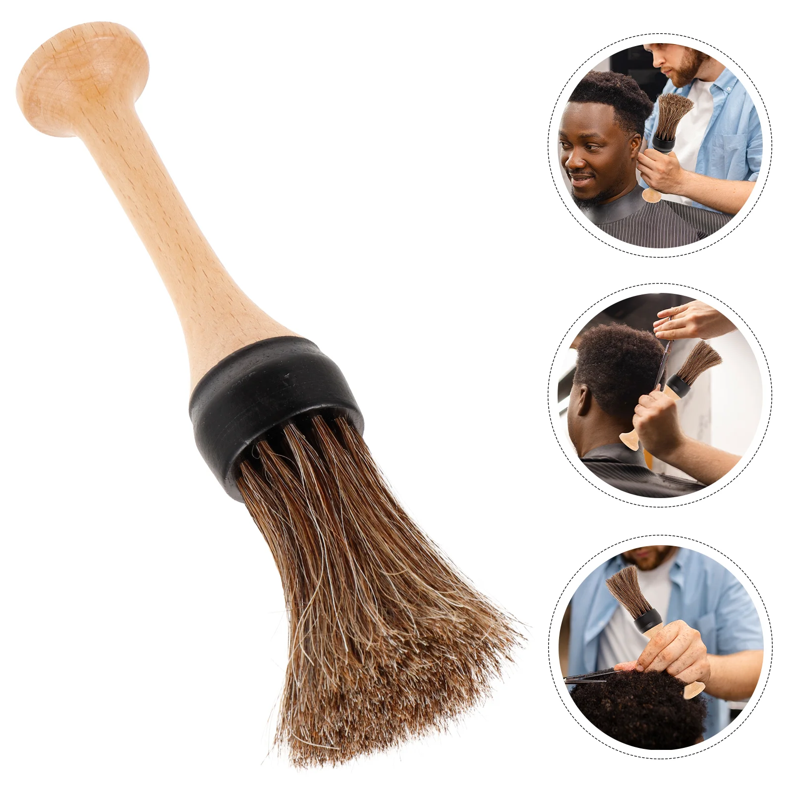 Hair Cutting Brush Neck Duster Barber for Salon with Handle Male Beard Shaving Shave