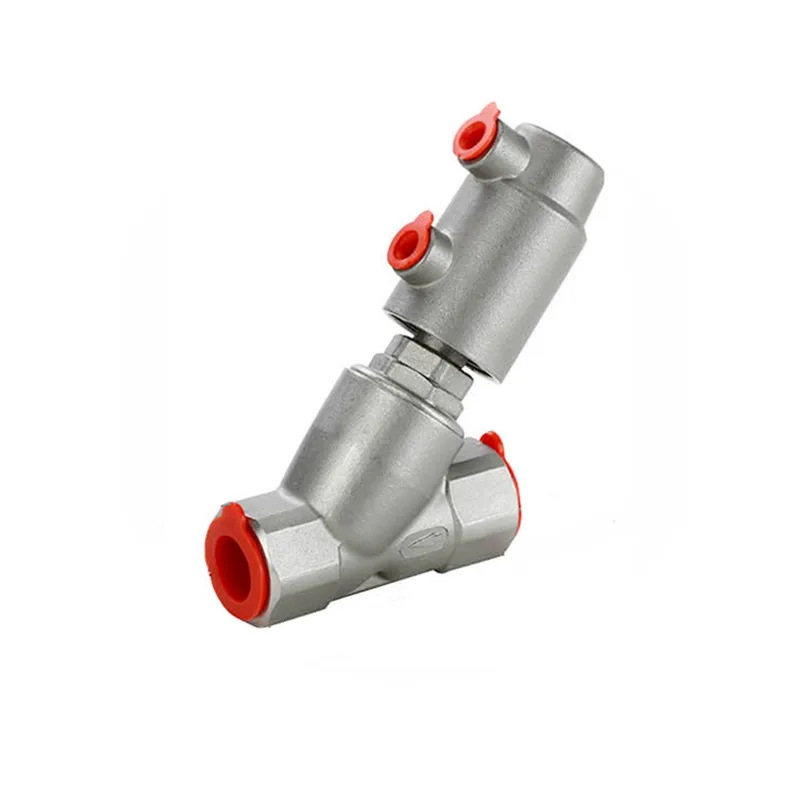 Mini Pneumatic Angle Seat Valve Stainless Steel Female Connection Electric Check Structure for Water Gas Oil Control for Filling