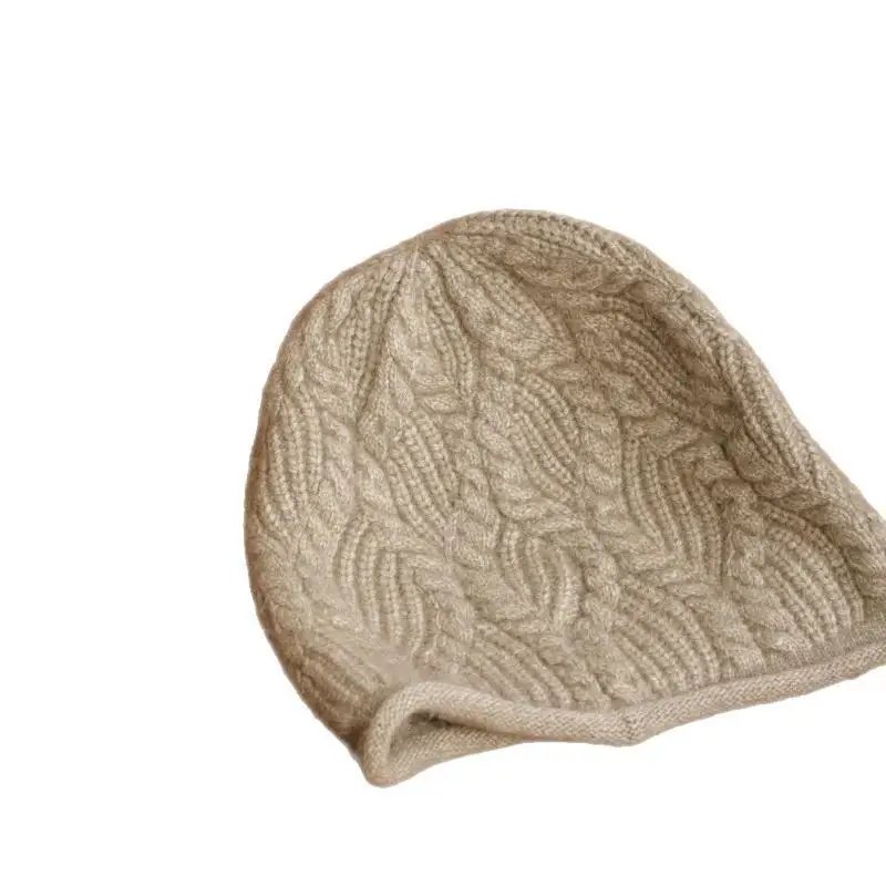 2026 Neue Y2K Herbst-Winter Warme Wollmütze für Damen, Modische Vintage-Kaninchenfellmütze, Vielseitige Faltbare Strickmütze – Detail 6