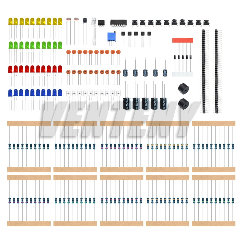 211 قطعة مكونات الالكترونيات الجديدة الأساسية كاتب كيت لاردوينو UNO MEGA2560 التوت بي مع LED الطنان مكثف المقاوم