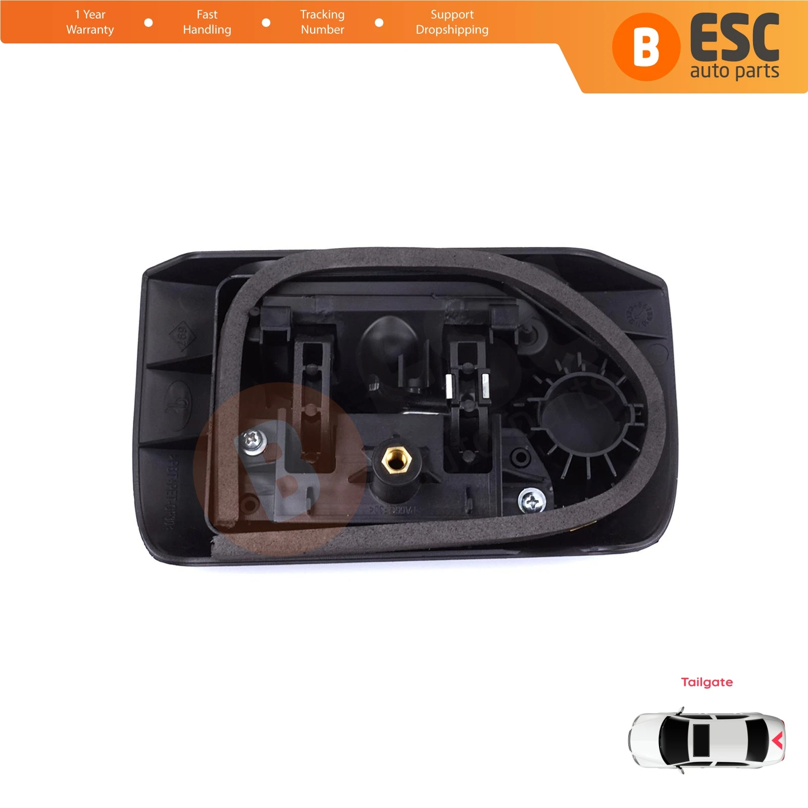 EDP1423 Tailgate Trunk Rear Exterior Door Opener Handle Black for Renault Kangoo Nissan Kubistar MK1 X76 FC KC 1997-2009