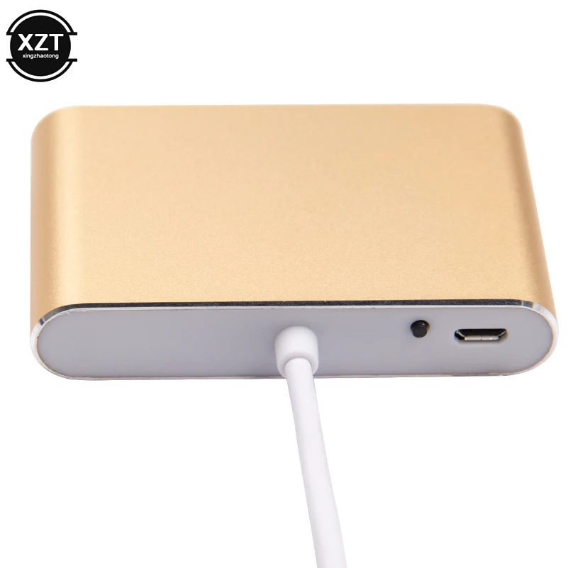 Nuevo convertidor HDTV de Audio y vídeo Digital 4 en 1, adaptador VGA AV Compatible con iluminación a HDMI para I Phone Xs X XR 8 7 a TV, Cable USB