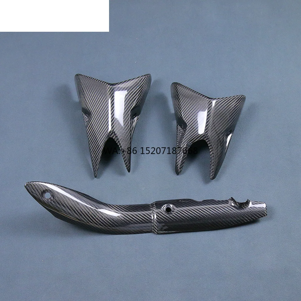 3K Dry Carbon Fiber Motorcycle Accessories Exhaust Pipe Heat Shield Cover Guard Fairing for Kawasaki Z1000 2014+