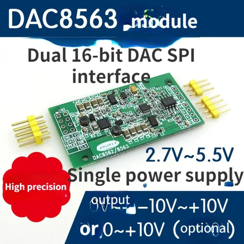 DAC8562 DAC8563 Dual 16-bit DAC โมดูลเอาต์พุตบวกและลบ 10V