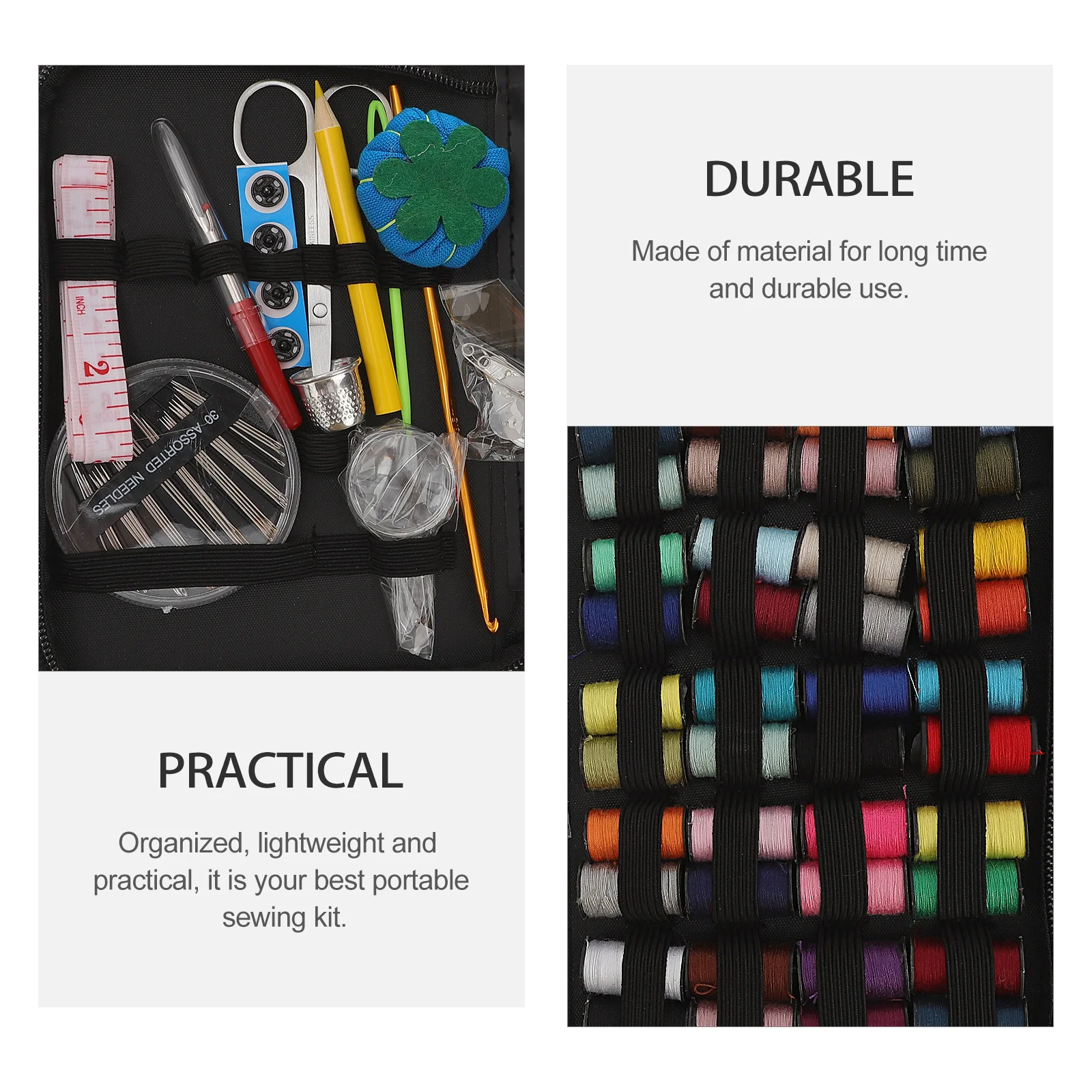 

1Set Practical Sewing Thread Kit Portable Storage Box Durable Travel Needlework Tools for Clothes Repair Sewing Thread Set