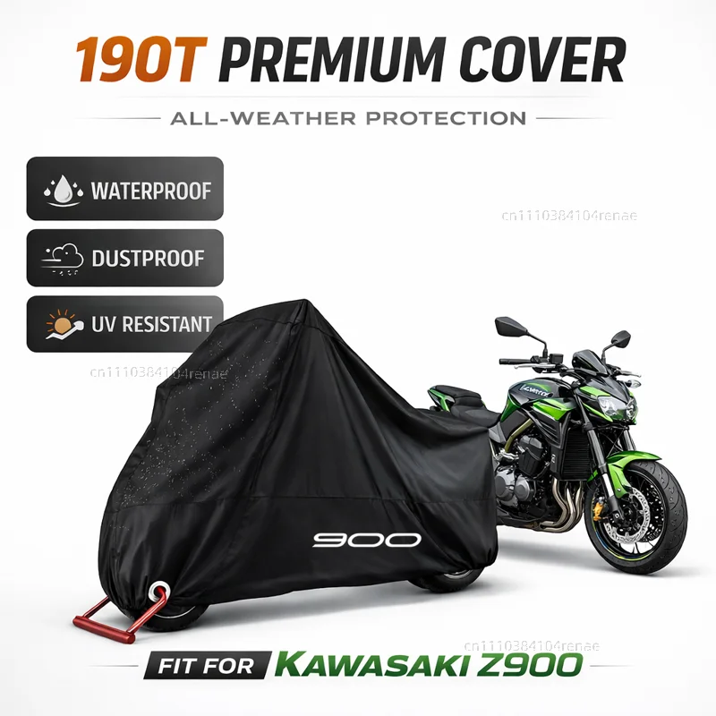 

For KAWASAKI Z900 Z 900 2017-2026 2025 2024 2023 2022 190T Motorcycle Cover Waterproof Dustproof UV Protection All Season