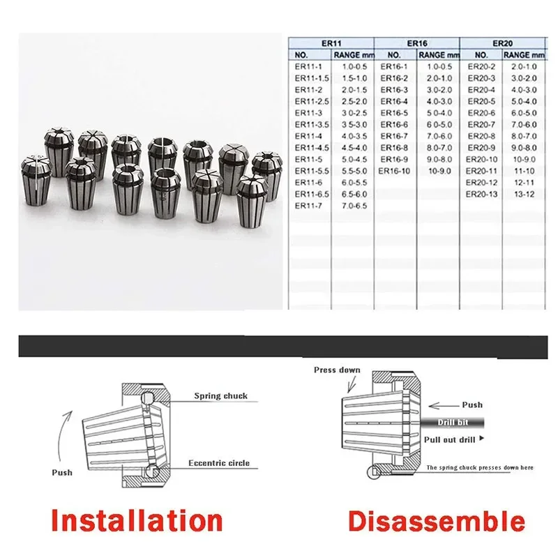 0.5kw Air Cooled Spindle Motor ER11 Chuck CNC 500W Spindle DC Motor + 52mm Clamps + Power Supply Speed Governor For DIY CNC