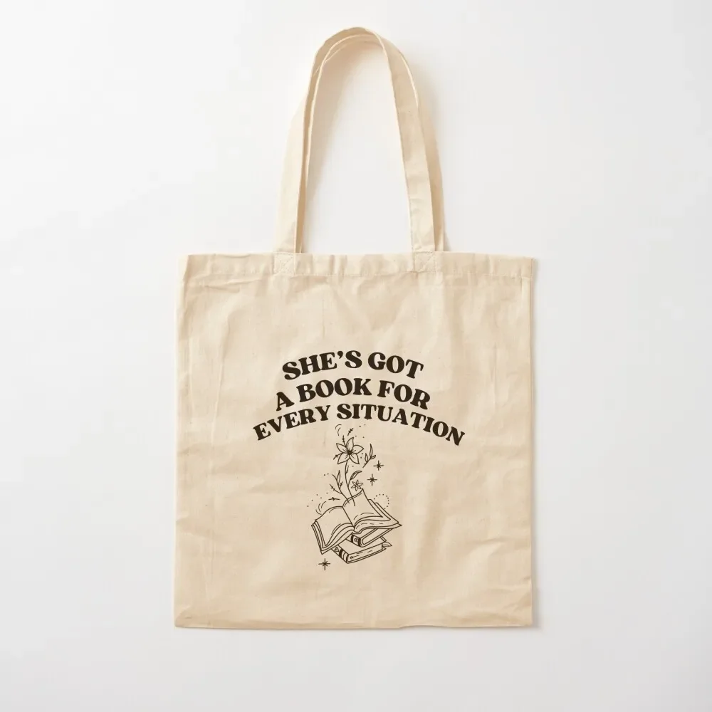 She’s got a book for every situation Tote Bag shopping trolley bag cloth bag woman