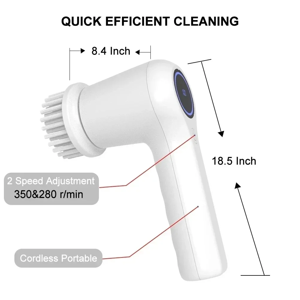 Zai Xiao Household Cleaning Brushes Electric Kitchen Brush Cleaning Gadgets for Home Multifunctional Cleaner Brush Electric Spin