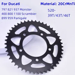 520-39/43/46T Rear Sprocket for Ducati 797 821 937 + Monster Stealth 400 800 1100 Scrambler Tribute Sport Pro 899 959 Panigale