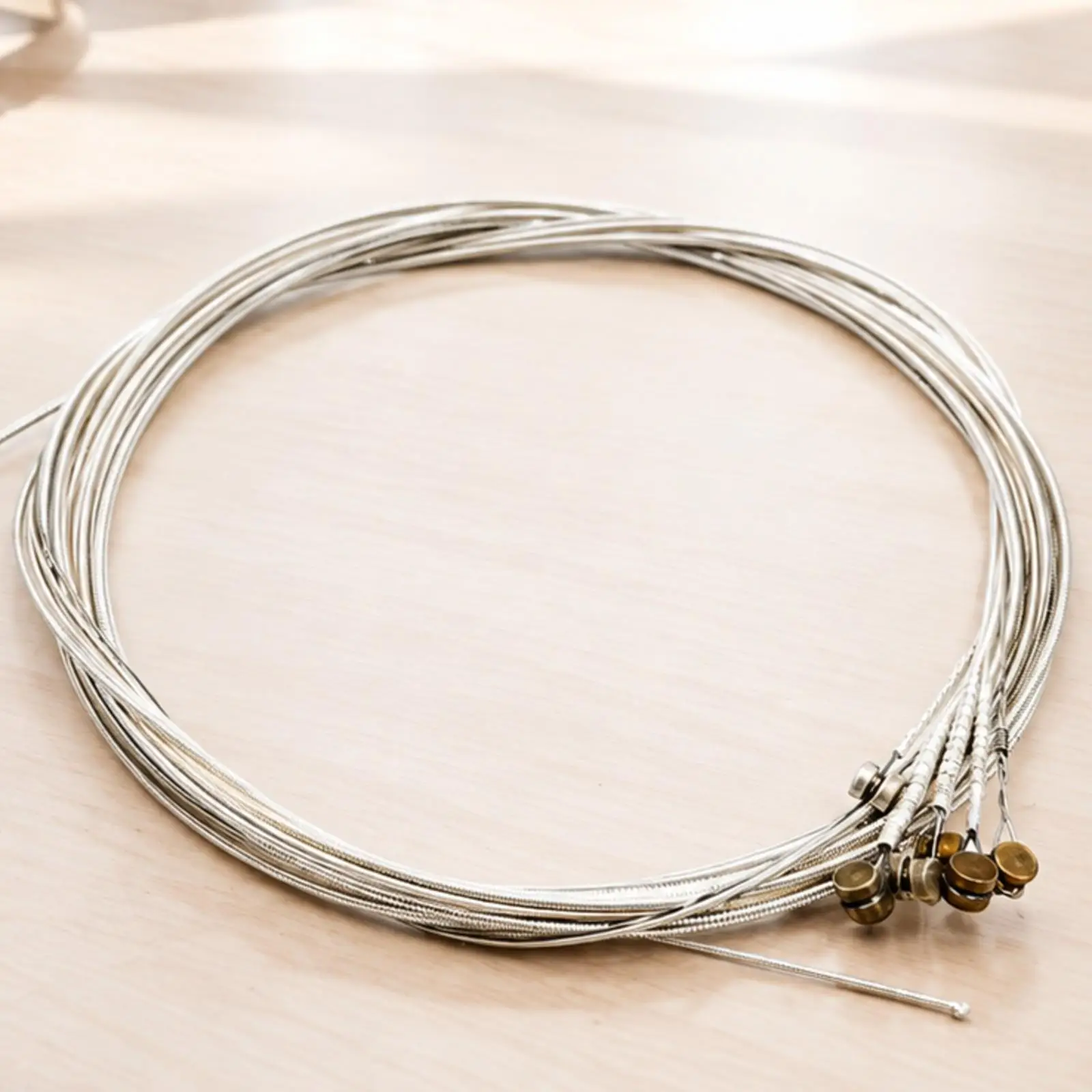 Silver Wound Folk Guitar String Steel Wire Core Ball End Design for Acoustic Instrument Replacement Upkeep Practice Session