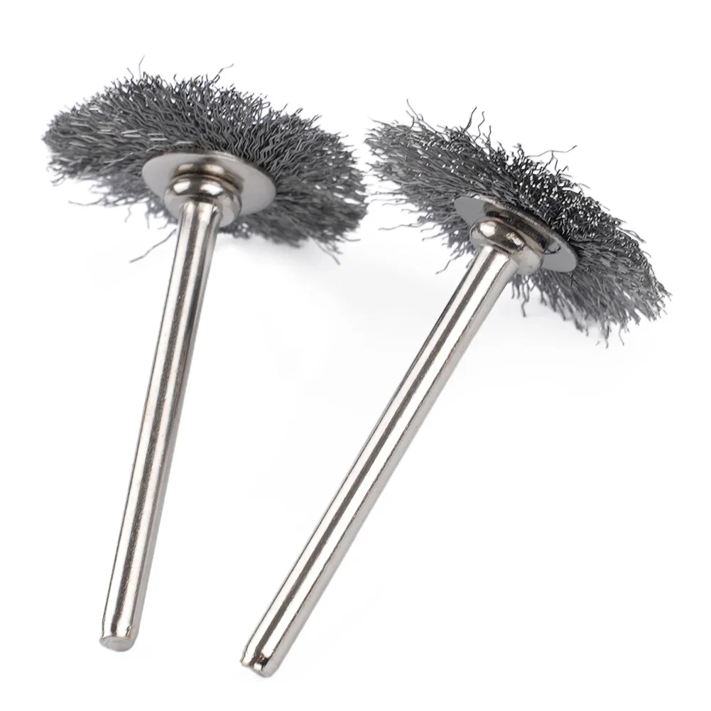 Brosse métallique en acier inoxydable de 25mm de diamètre, mini brosses de polissage, outil lointain, petite brosse en forme de T, meule