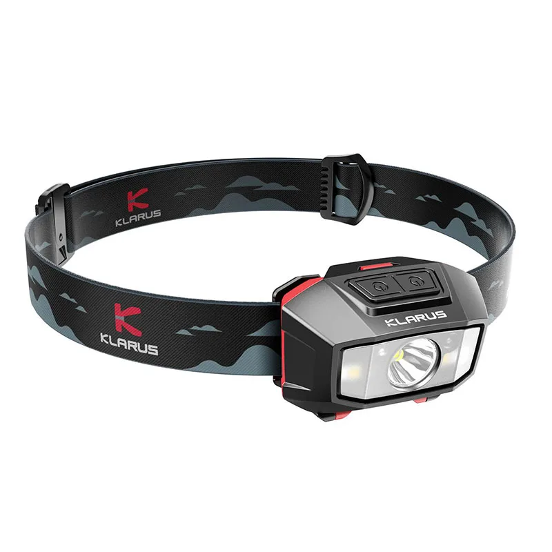 Klarus HM2 Lightweight Headlamp with Gesture Sensor, White/Red Dual-light Source, 270 Lumens Spot/Flood Light, Comfortable Wear