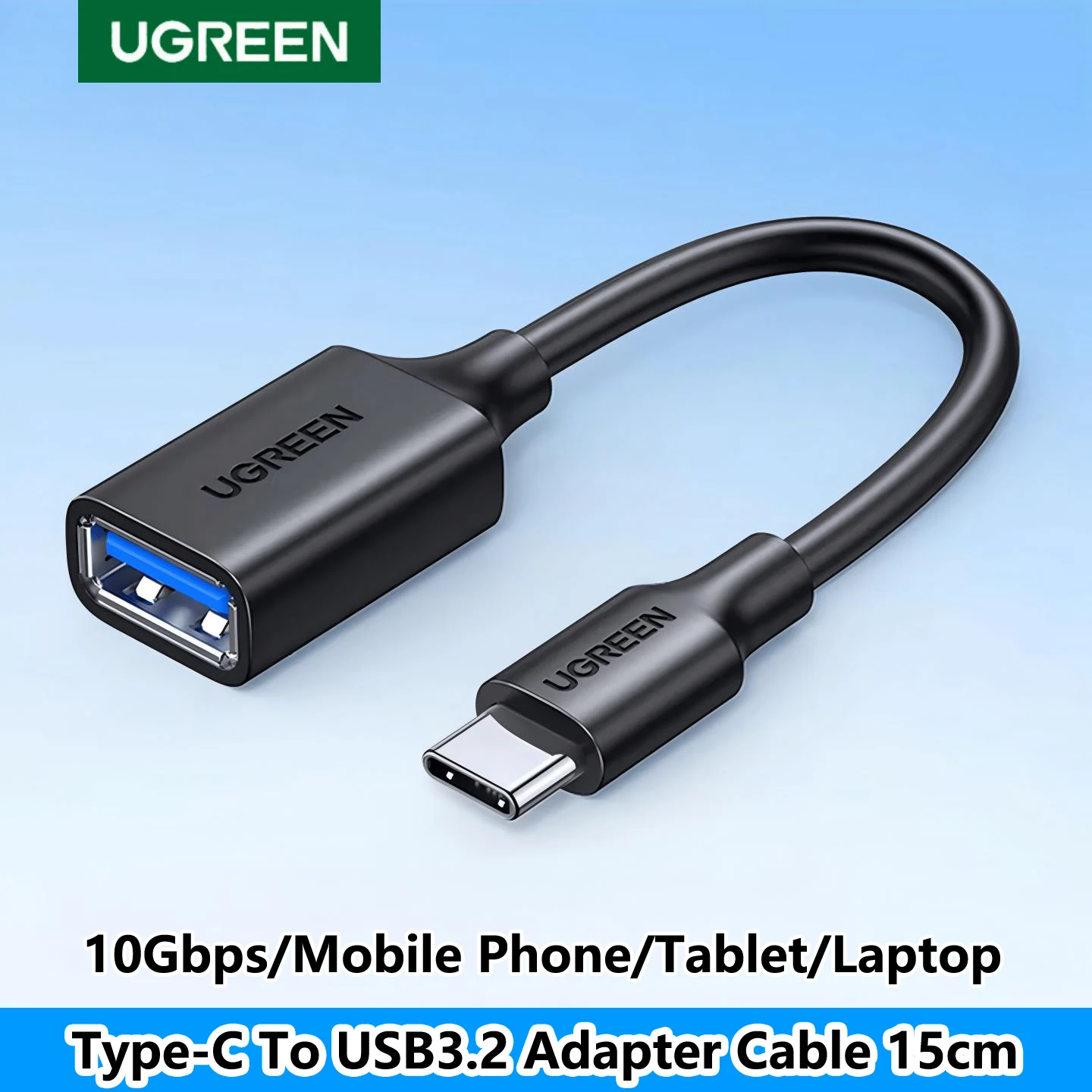 UGREEN Type C To USB3.2 Adapter Data Cable OTG Converter For Samsung Apple iPhone iPad Macbook Laptop Android Car USB Drive 15cm