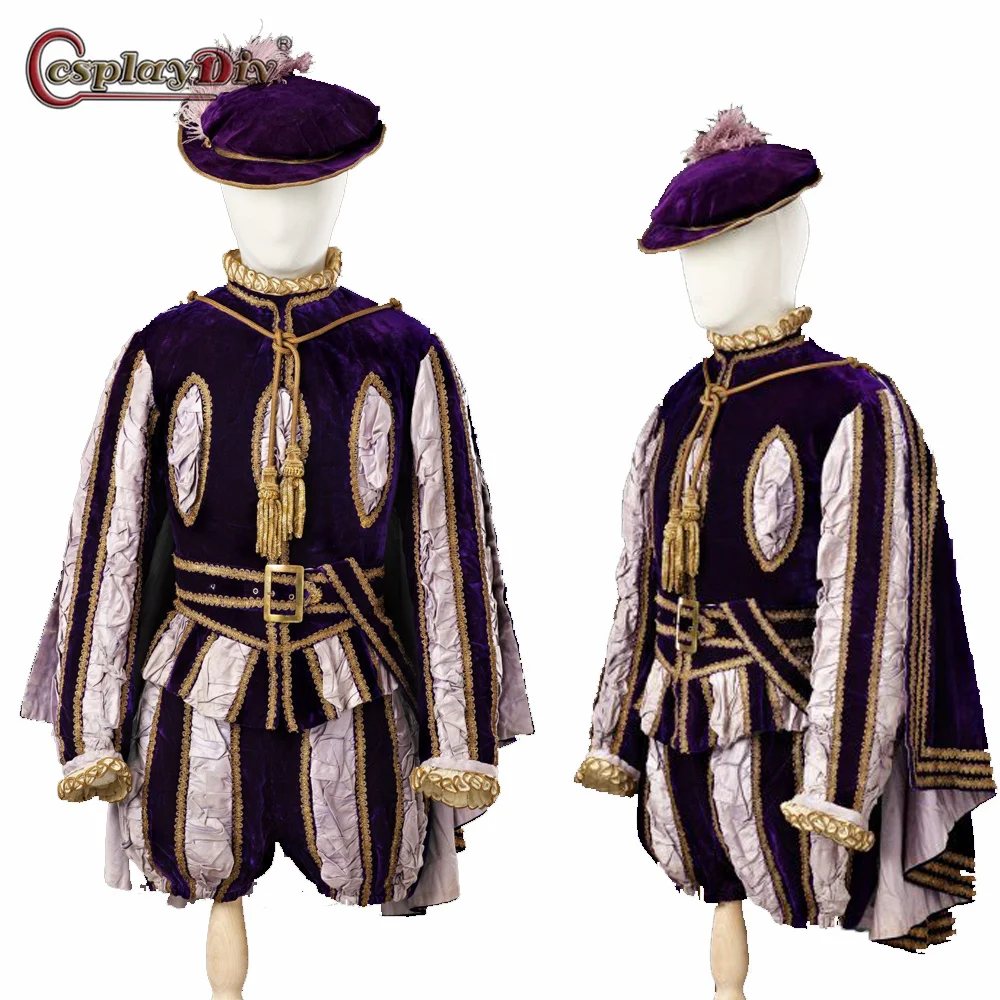 

Man's Tudor Outfit Medieval Halloween Jacket Men Cosplay Costume Outfits Renaissance Tudor Elizabethan Uniform